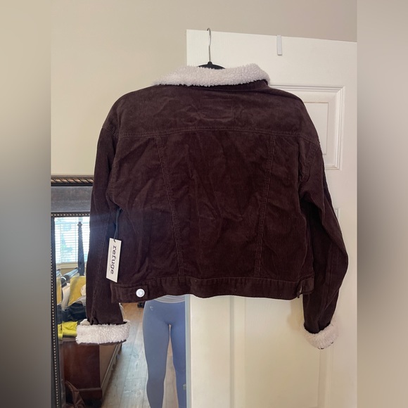 corduroy faux fur jacket - Picture 2 of 2